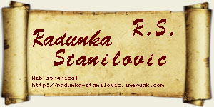 Radunka Stanilović vizit kartica
